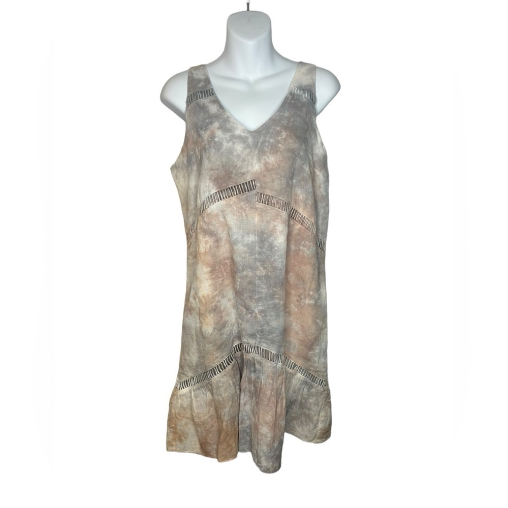 Women’s Lightweight Lagenlook Sleeveless Tank Tie Dye Boho Dress Size Small